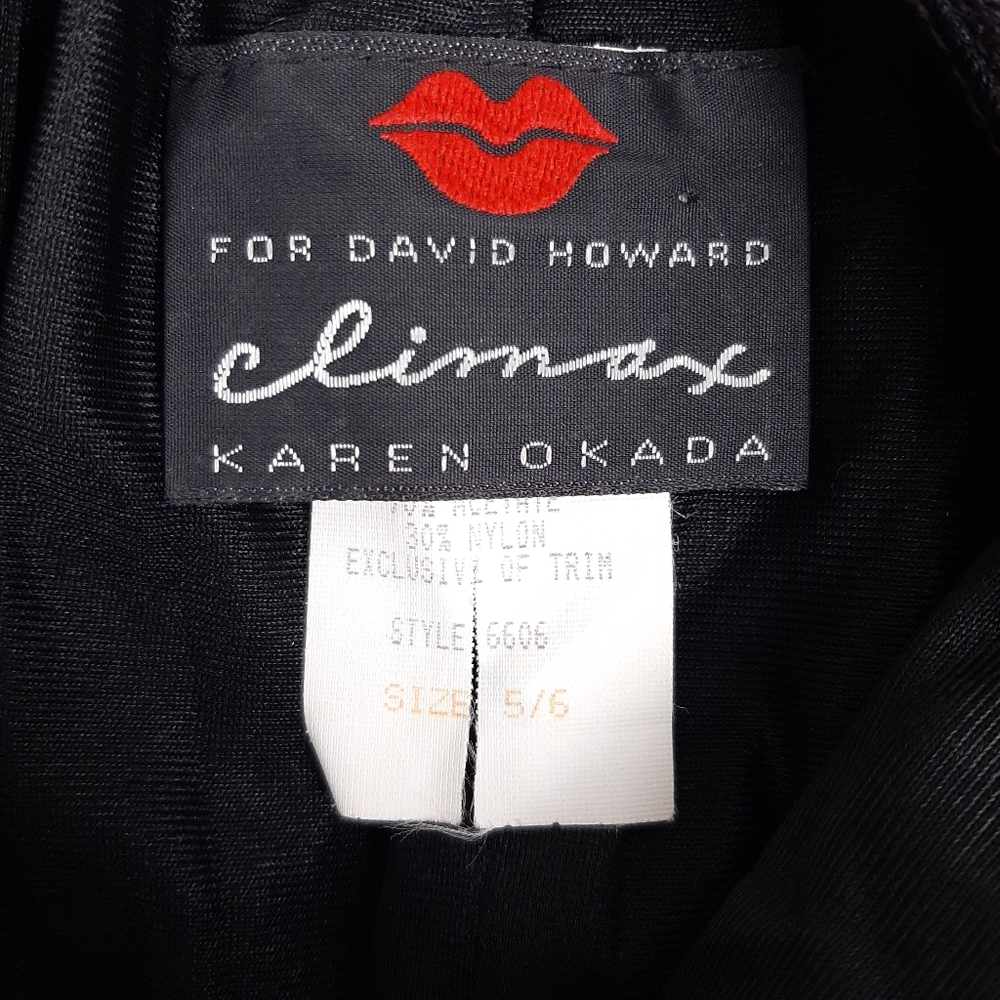 Karen Okada David Howard Climax vintage beaded lace midi dress witchy black - Picture 11 of 12